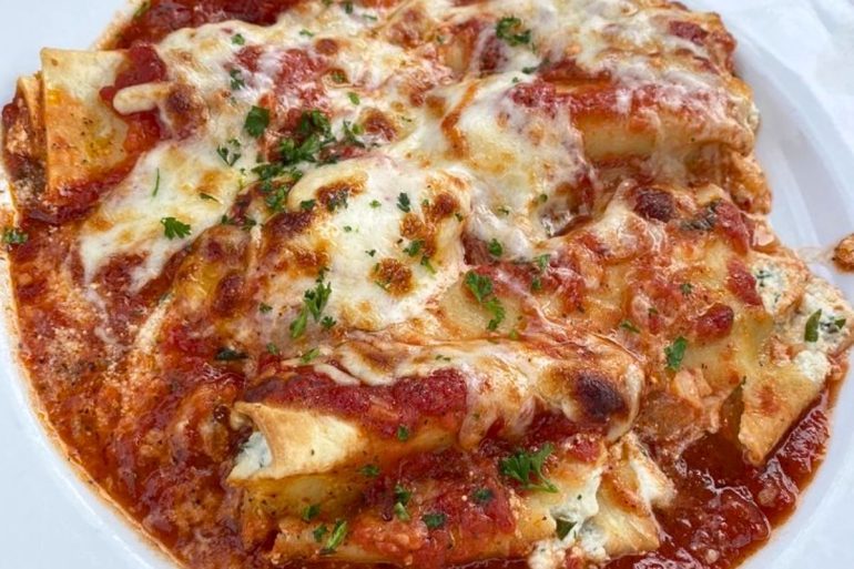 Manicotti at Papagallos in Keene, New Hampshire