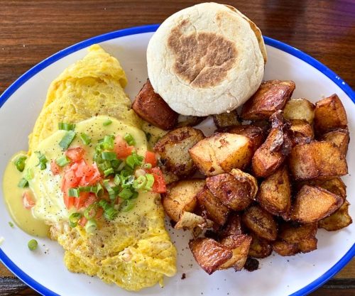 Shrimp & Crab Omelette at Beach Mountain Diner in Waynesville, NC