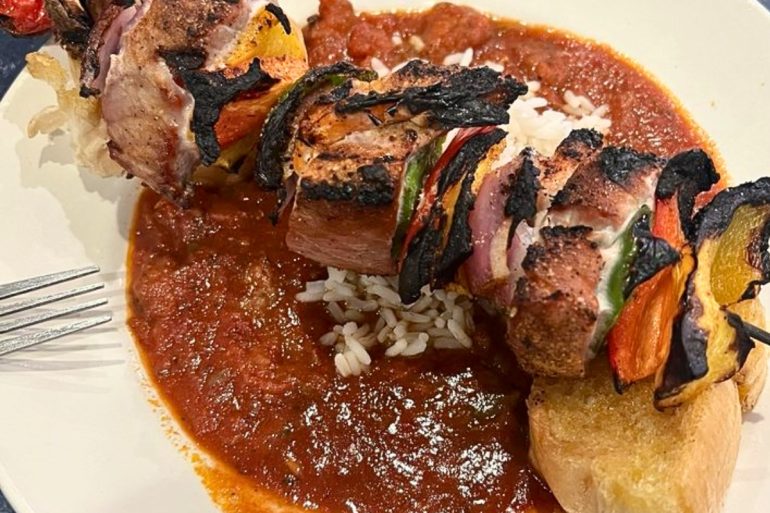 Chargrilled Tuna Kabob at Harbor Seafood & Oyster Bar in Kenner, Louisiana