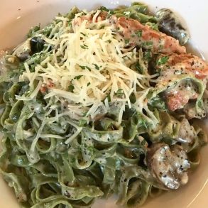 Smoked Salmon Alfredo at Placido's Pasta Shop in Eugene, Oregon