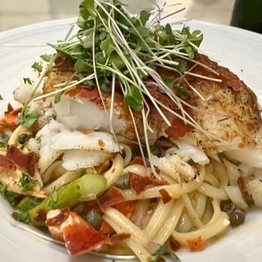 Cod and Lobster Pasta at Stardust Cafe in Lewisburg, West Virginia