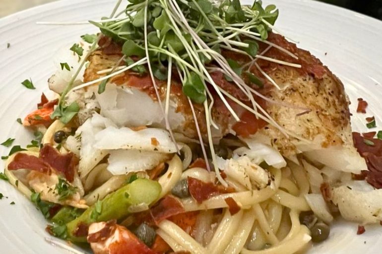 Cod and Lobster Pasta at Stardust Cafe in Lewisburg, West Virginia