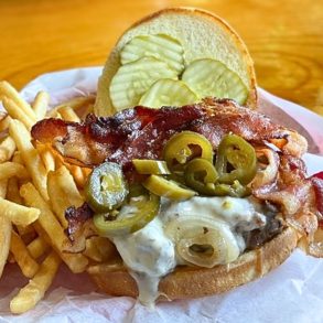 Southwest Dakota Burger at Lewie's Burgers & Brews in Lead, South Dakota