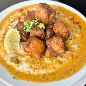 Salmon Bites and Grits at Tasty G Spot in Lauderhill, Florida