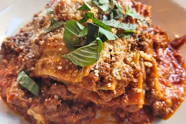 lasgana at Bacco Trattoria Italiana in Lacey, Washington