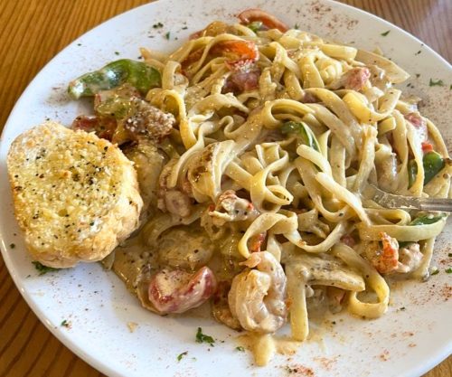 Bourbon Street Pasta at Cafe' la Fleur in Laurel, Mississippi