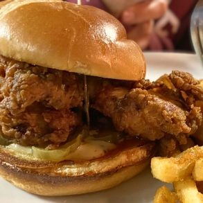 Hot Honey Chicken Sandwich at The Feed Sack in Aiken, SC