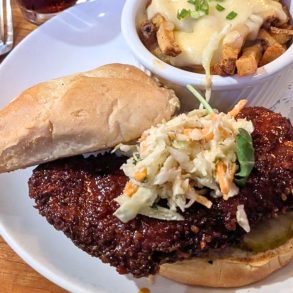 Korean Fried Chicken Sandwich at Two Brothers Tavern in Middlebury, Vermont