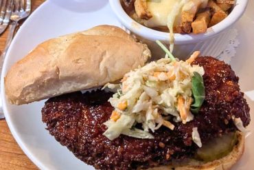 Korean Fried Chicken Sandwich at Two Brothers Tavern in Middlebury, Vermont