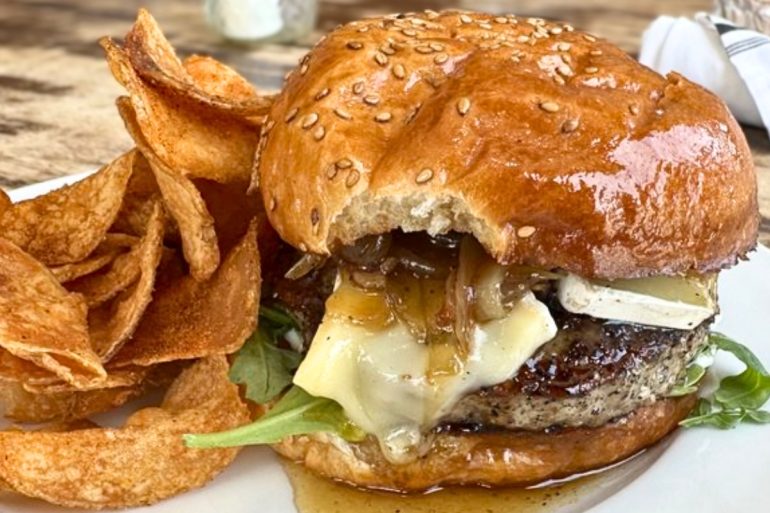 Brie and Bacon Jam Burger at Crisp Rochester in Rochester, New York