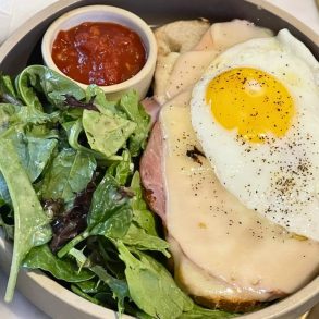 Croque Madame at Persephone Bakery in Jackson, Wyoming