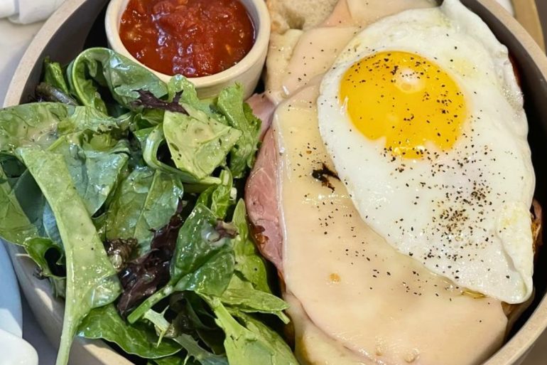 Croque Madame at Persephone Bakery in Jackson, Wyoming