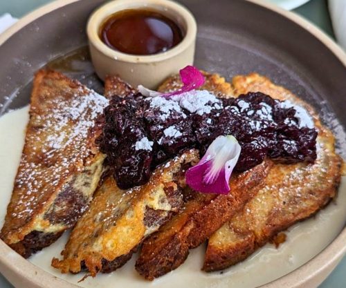 Bread Pudding French Toast at Persephone Bakery in Jackson, WY