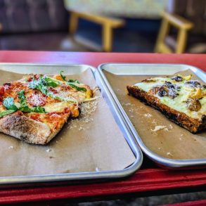 Delicious Slices of Tomatoey Goodness and Mushroom and Garlic at Fabulist Pizza in Sacramento, CA