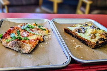 Delicious Slices of Tomatoey Goodness and Mushroom and Garlic at Fabulist Pizza in Sacramento, CA