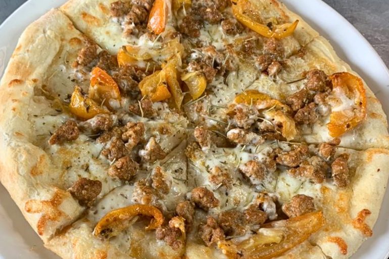 Italian Sausage Pizza at Flyover Brewing Company in Scottsbluff, Nebraska