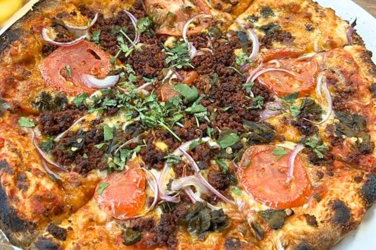The Zia Pie at Cloudcroft Brewing Company in Cloudcroft, NM