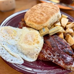 Breakfast Platter at Charlotte's Cafe in Berkeley Springs, WV
