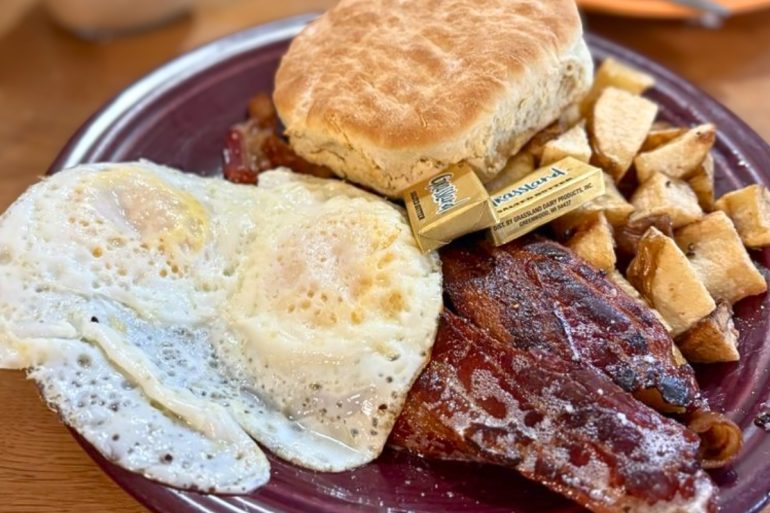 Breakfast Platter at Charlotte's Cafe in Berkeley Springs, WV