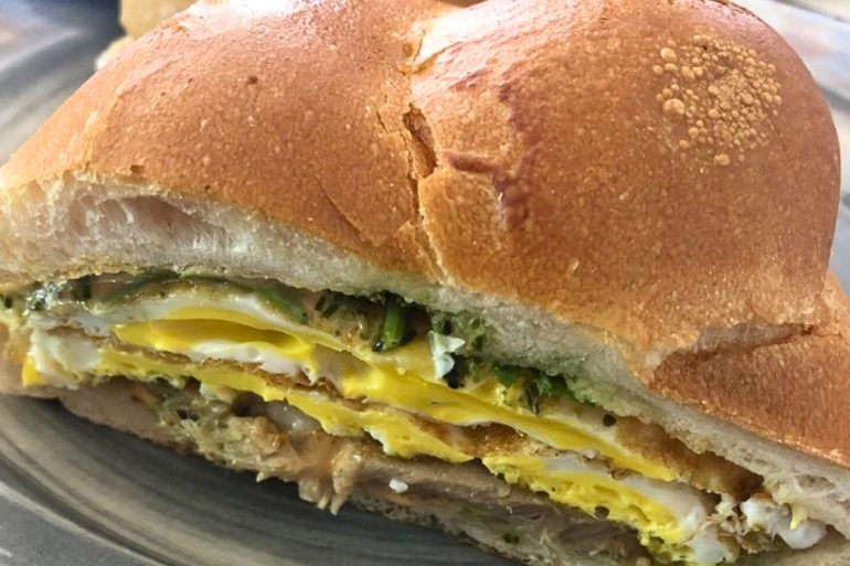 Pork Belly & Egg at Pop's Espresso Bar in New Rochelle, NY