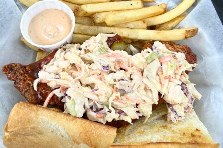 Fried Chicken Po Boy at Frenchie’s On 3rd in McCall, Idaho
