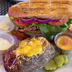 Salmon BLT at Bigg Daddys in Helen, GA