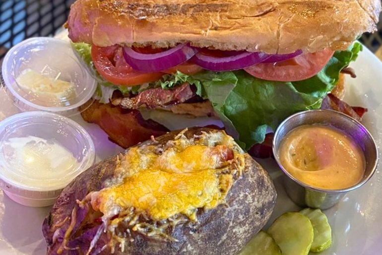 Salmon BLT at Bigg Daddys in Helen, GA