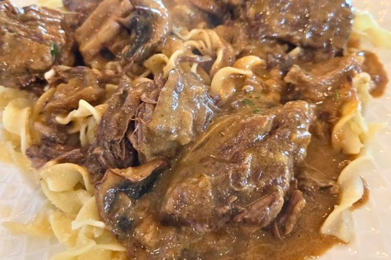 Beef Stroganoff at Ardiana’s Restaurant in Novi, Michigan