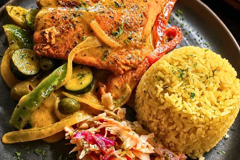 Salmon Cuban Style at Jazz Bistro in Fairbanks, AK