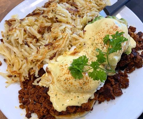 Chorizo Benedict at Garcia Bros Cafe in Santa Clarita, CA