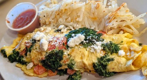 Florentine Omelet at Magnolia Cafe in Durant, Oklahoma
