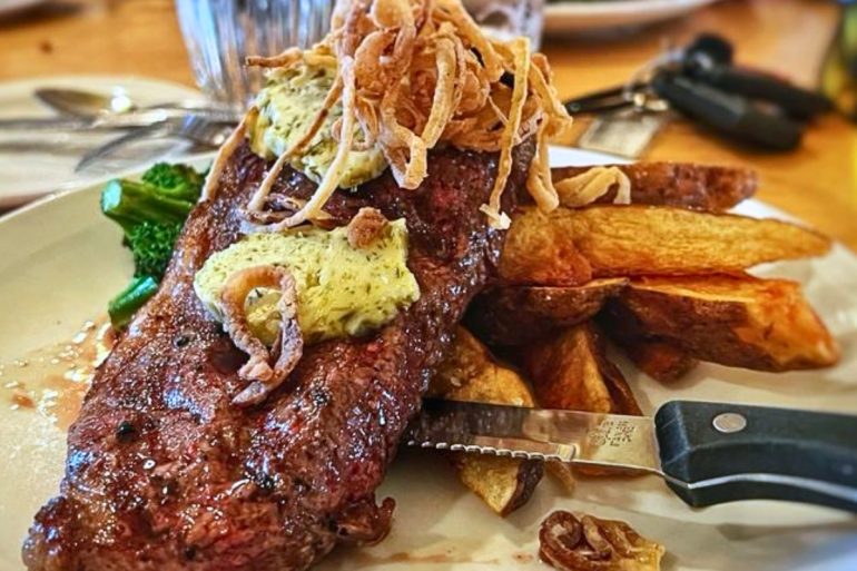 Grilled New York Strip at Three Forks Grille in Columbia Falls, MT