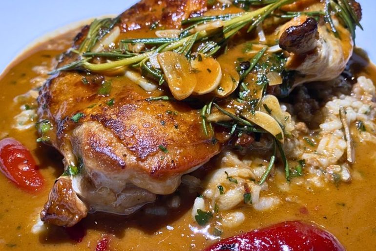 Chicken Scarpariello at Brick Walk Tavern in Fairfield, Connecticut