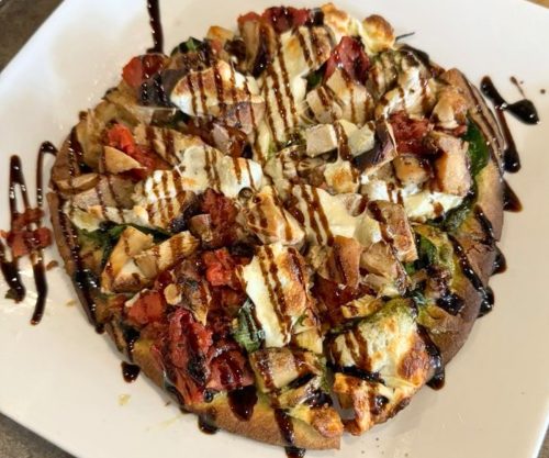 Mama Mia Flatbread at The Twisted Cork in Grant Pass, Oregon