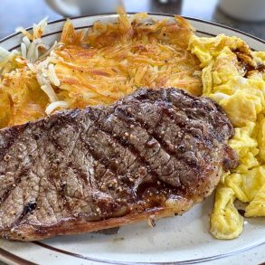 New York Steak and Eggs at Southside Grill in Anchorage, Alaska