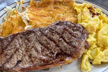 New York Steak and Eggs at Southside Grill in Anchorage, Alaska