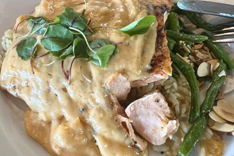 Salmon Thermidor at Prime On The Nine in Dodge City, Kansas