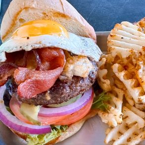 Rise N Grind Burger at Black Barley Kitchen & Taphouse in Kathleen, Georgia