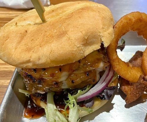 Hawaiian Burger at Black Barley Kitchen & Taphouse in Kathleen, GA