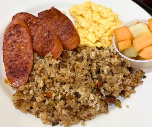 Local Style Breakfast Plate at Rise and Shine Cafe in Mililani, Hawaii