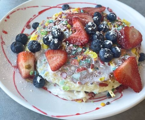 Fruity Pebble Pancakes at Jimmy K's Diner in Haverhill, MA