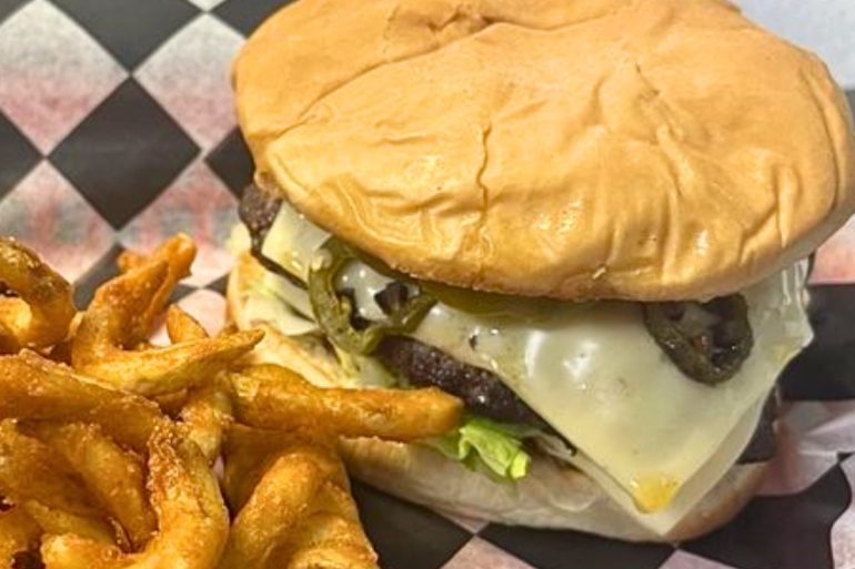 Blazer Hamburger at Blazers Restaurant in Gardner, Kansas