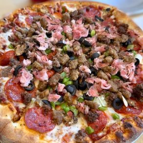 Meat Lovers Pizza at Trail Rider in Cedar Crest, New Mexico