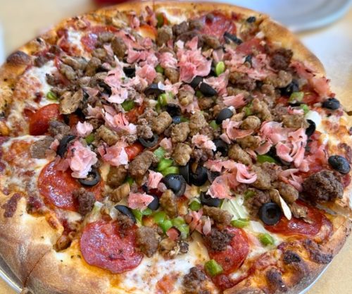 Meat Lovers Pizza at Trail Rider in Cedar Crest, New Mexico