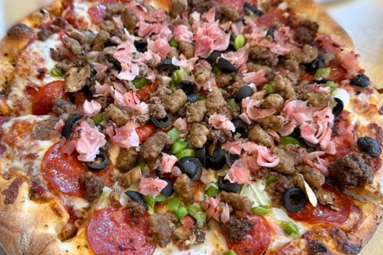 Meat Lovers Pizza at Trail Rider in Cedar Crest, New Mexico