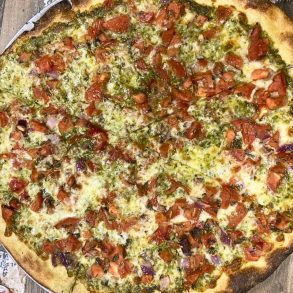 Pesto Pie at Collegeville Italian Bakery Pizzeria Napoletana in Collegeville, PA