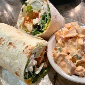Nashville Hot Chicken Burrito at Black Sheep Burrito and Brews in Charleston, West Virginia