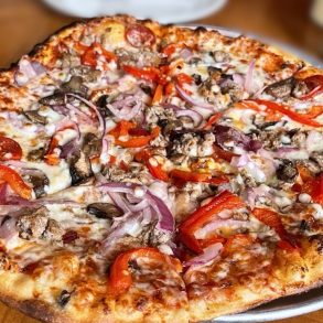 Loaded Pizza at Schilling Beer in Littleton, NH