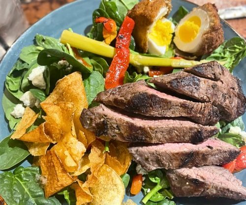 Steak Salad at Black Iron Grill in Miles City, Montana