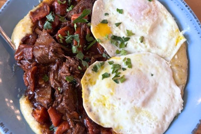 Pot Roast and Eggs at Stella Southern Cafe in College Station, Texas